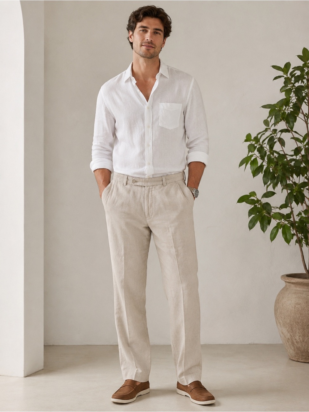 Tommy Bahama Linen Cotton Khaki Chinos